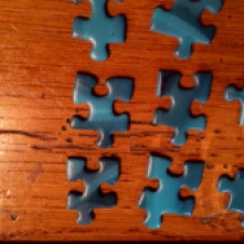 Blue color puzzle pieces