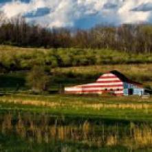 Flag colored barn